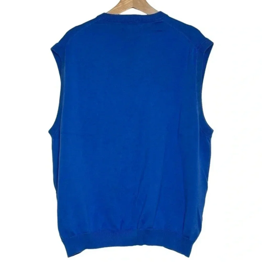 Brooks Brothers XL 100% Pima cotton blue v-neck sweater vest‎